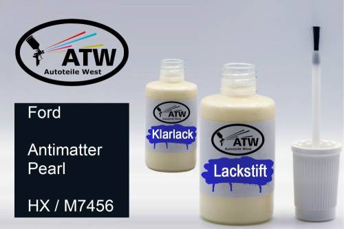 Ford, Antimatter Pearl, HX / M7456: 20ml Lackstift + 20ml Klarlack - Set, von ATW Autoteile West.